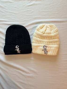Women's Chicago White Sox Knit Beanies With Fleece Lining SET OF TWO